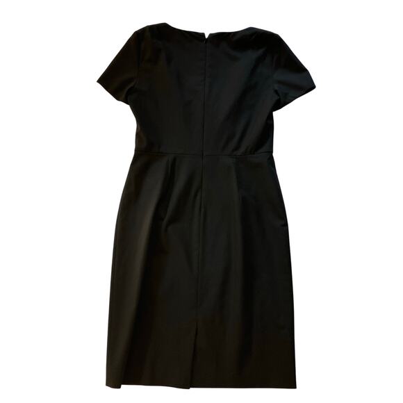 Banana Republic Black Pleated Wool Sheath Dress Size 8 Cocktail Elegant - Picture 3 of 6